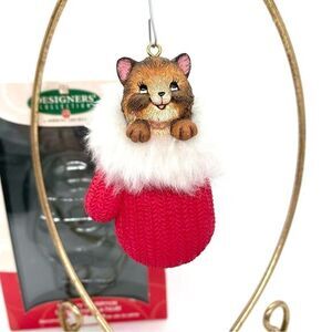 Vintage American Greetings Designers Collection Cat Meowy Christmas Ornament